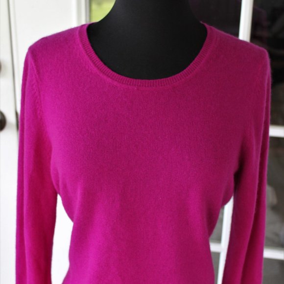 Charter Club Sweaters - Luxurious soft cashmere fuschia sweater, M, Charter Club